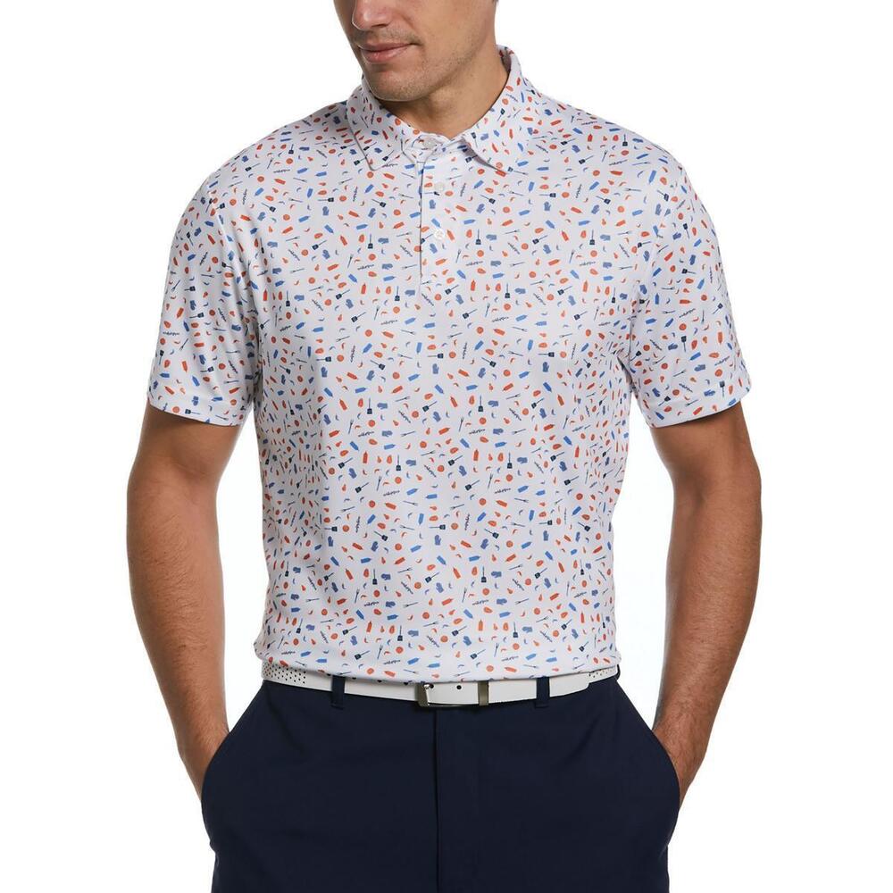 PGA TOUR Men's Airflux Bbq Conversational Polo Shirt Size S $68